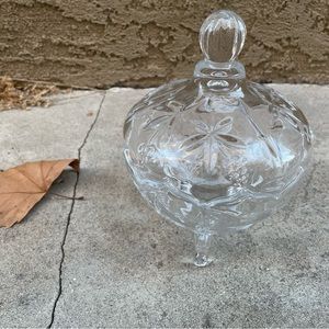 Vintage. Cut Glass Jewelry/Trinket Bowl and Lid